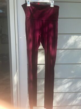 Luxurious! Flattering!  Size L Velvet Burgundy Spanx Leggings. Perfect condition